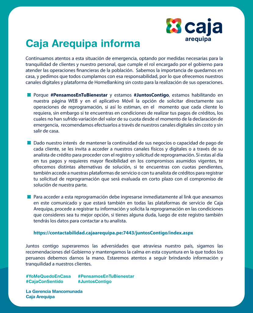 Bancos cajas reprogramación emergencia