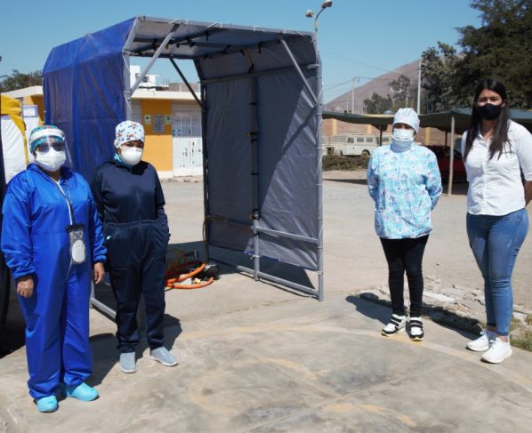 Comité Sur dona túnel para desinfectar a usuarios y personal médico del Micro Red de Salud de Salas - Guadalupe