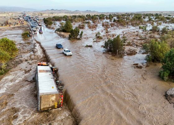 Ica: huaico arrastra camión y bloquea el tránsito en la Panamericana Sur en Ocucaje